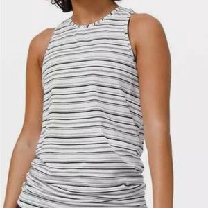 Lululemon All Tied Up Tank size 6 black and white stripe LIKE NEW!